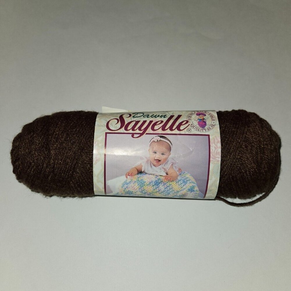 VTG Skein Dawn Sayelle Brown 332A Yarn 100% Monsanto Acrylic 3.5 oz 4 ply
